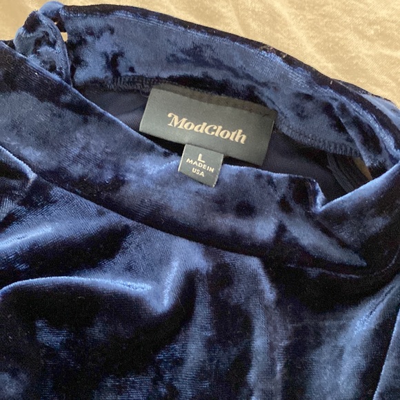 ✨ModCloth✨Blue Velvet Swing Dress Size L Like New Condition - Picture 4 of 5